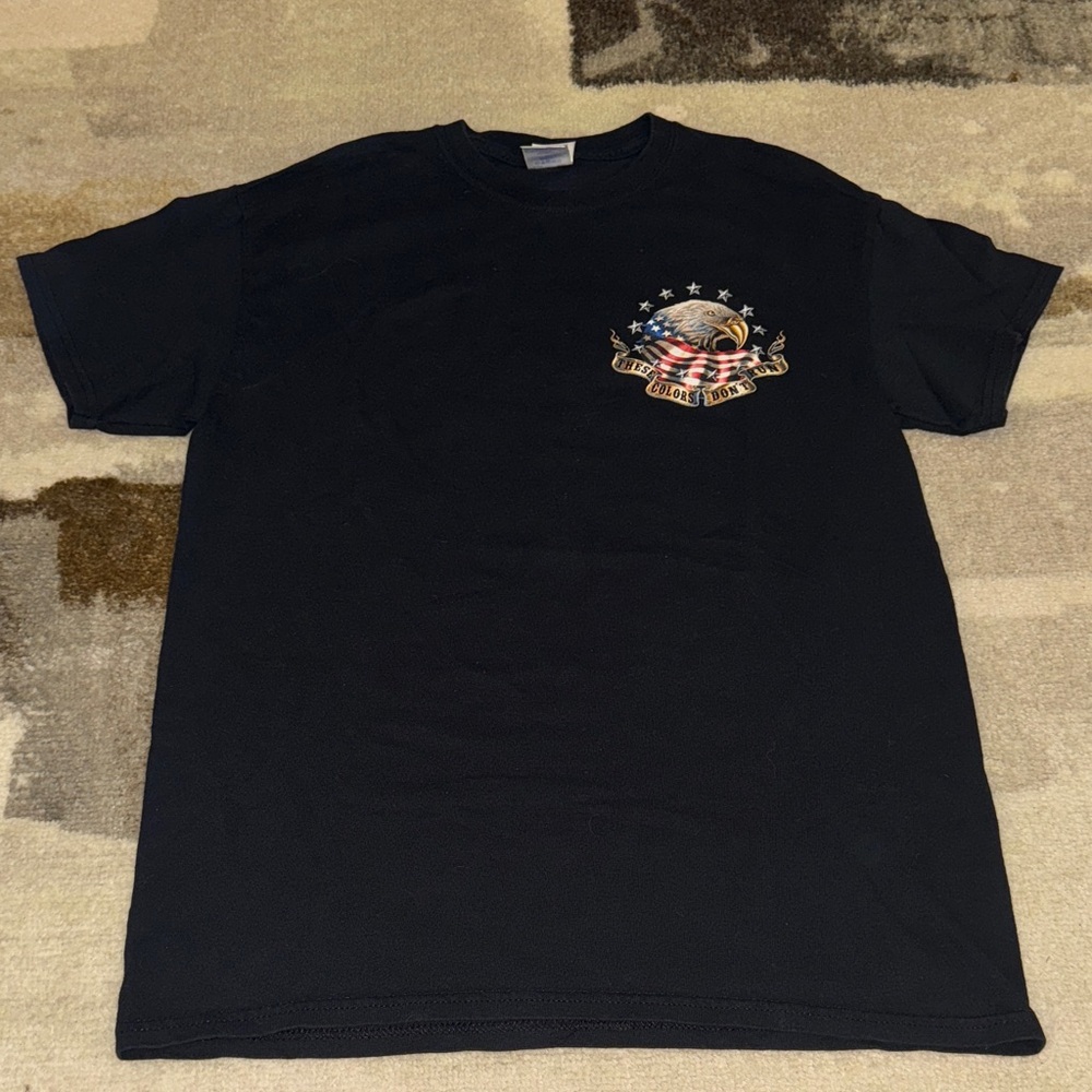Gildan Black Short Sleeve Tee with Patriotic Design
